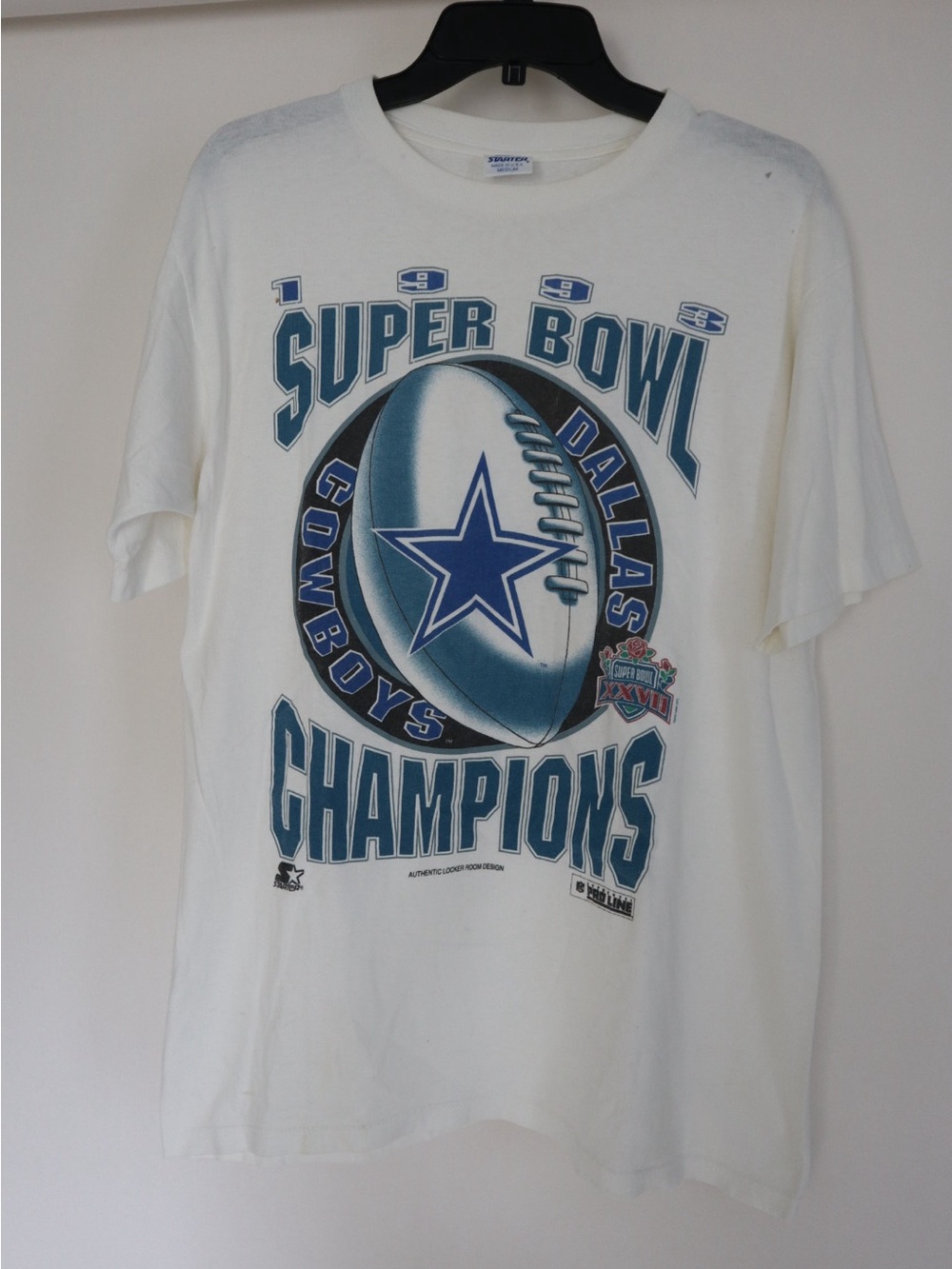 1992 SuperBowl Dallas Cowboys STARTER White Tee
